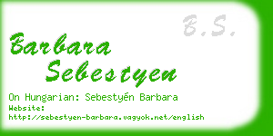 barbara sebestyen business card