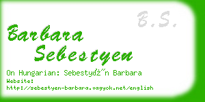 barbara sebestyen business card